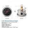 For Boats For Motorcycles Compact Fuel Gauge 0-100 PSI Gauge Engine Monitoring 1 8 NPT Thread Connection 37.5mm Diameter