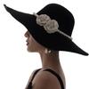 Bridal Victorian Hat Camellia Pearls Handmade Head Cover Dark Trim Vintage Fascinator Decoration For Engagement Party