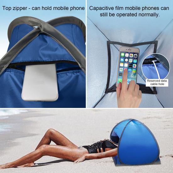 Beach Sun Shelter Head Tent Portable Automatic Poping Sun Protection Shade Canopy Outdoor Camping Fishing Hiking Picnic Foldable Mini Tent