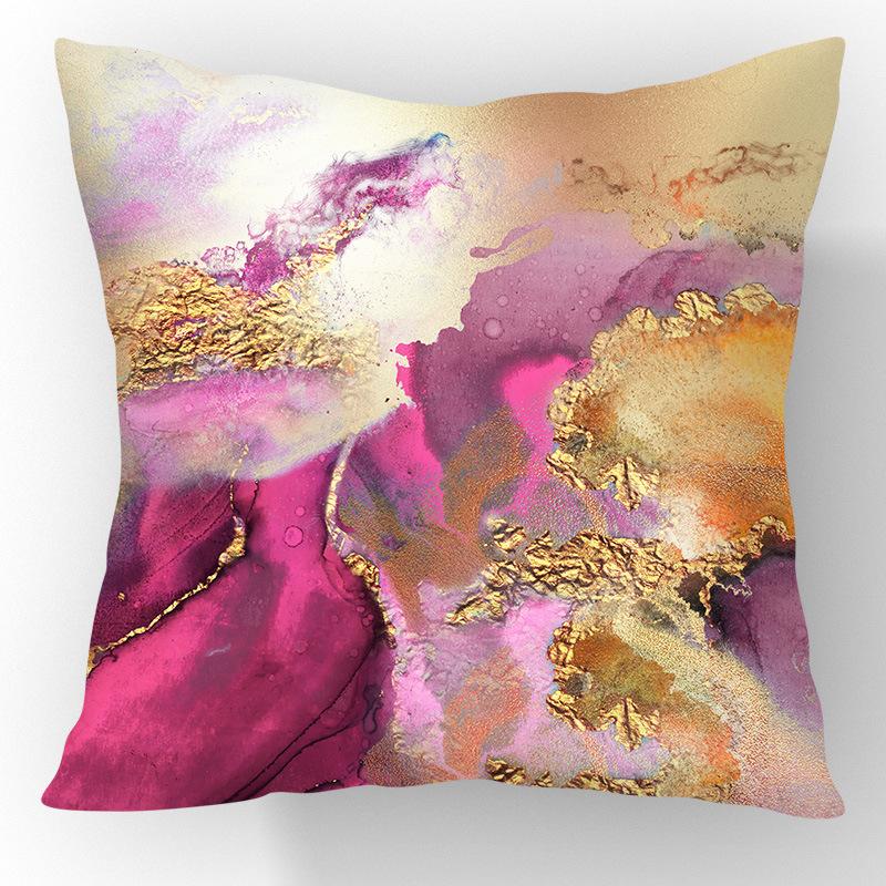 Nordic Gilt Sofa Pillow Short Plush Printed Car Pillow Soft Living Room Decoration Pillow