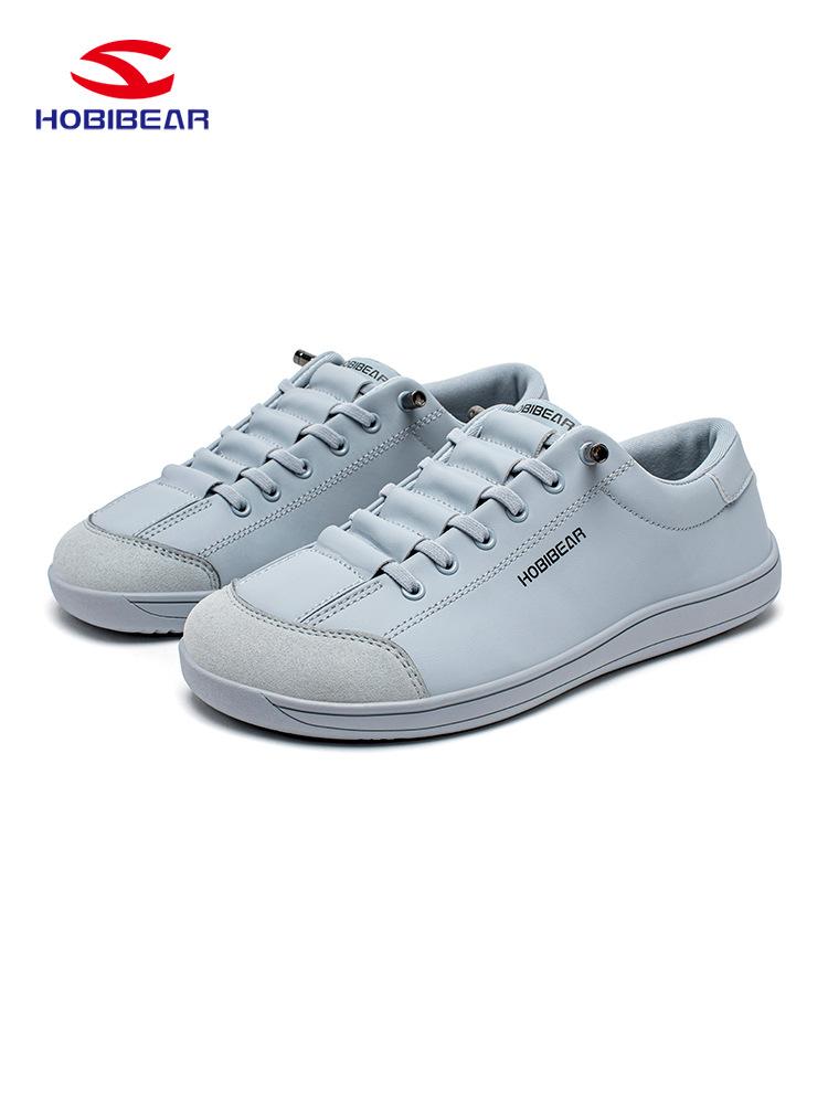 HOBIBEAR Leather Barefoot Shoes Lightweight Wide Toe Box Zero Drop Slip-on Shoes for men&Women