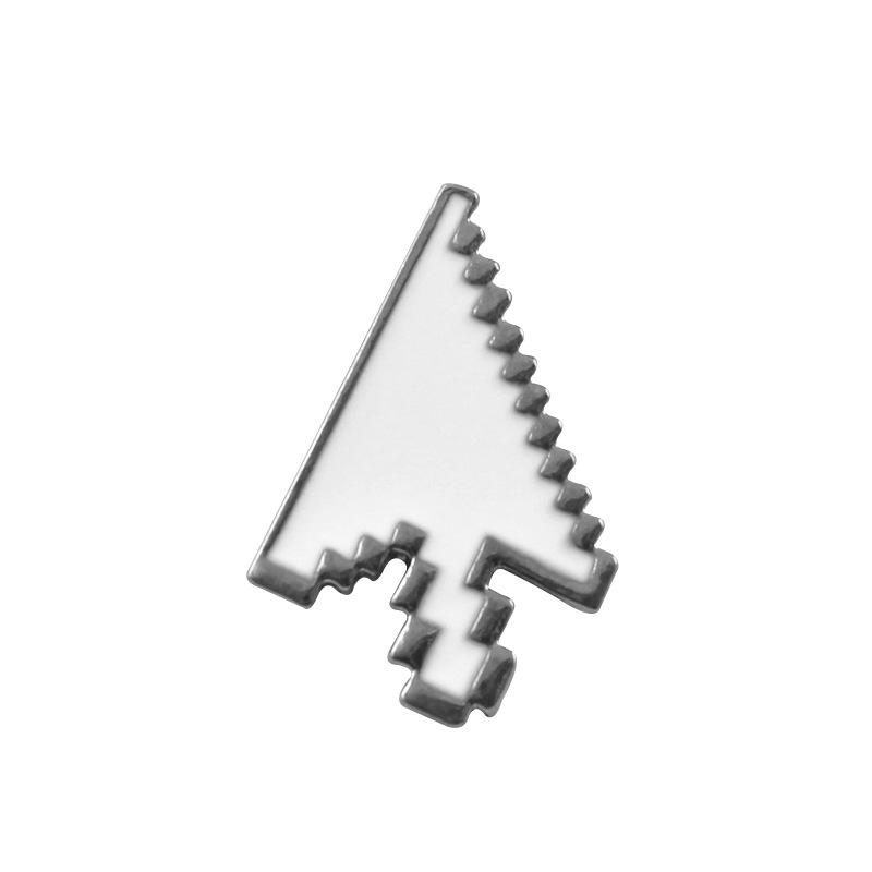 White Mosaic Arrow Drip Oil Brooch Pin