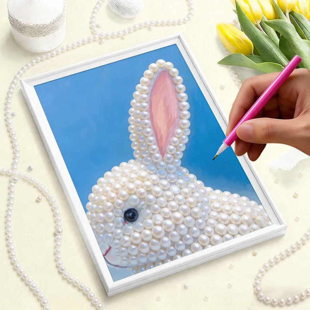 Pearl Painting Kit Little White Rabbit Theme Frameless Handicraft DIY Bedroom Decoration Living Room Wall Art Room Decoration Art Craft Decoration
