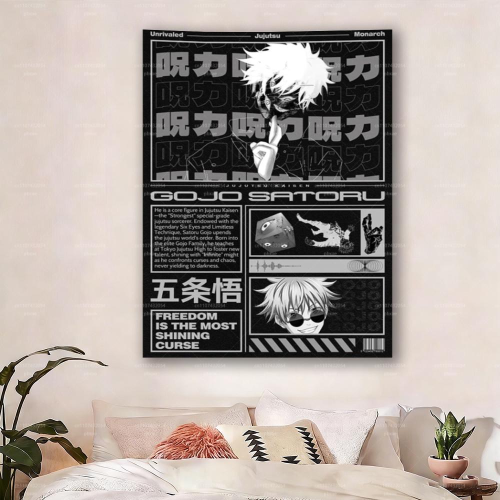 

Jujutsu Kaisen Satoru Gojo Wall Tapestry Anime Manga Art Wall Hanging for Bedroom Dorm Living Room Fan Decor 74x94cm(29x37in)