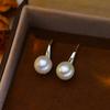 Orecchini in Perle d'Acqua Dolce Naturali Moda Zirconia Cubica Orecchini a Bottone con Perla Per Donna Gioielli da Festa