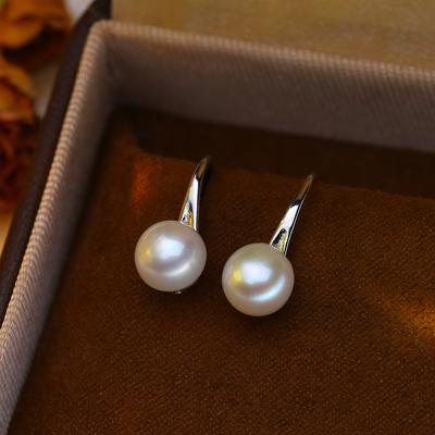 Pendientes de Perlas de Agua Dulce Naturales Pendientes de Tuerca de Perlas de Circonita Cúbica de Moda Para Mujeres Joyería de Fiesta