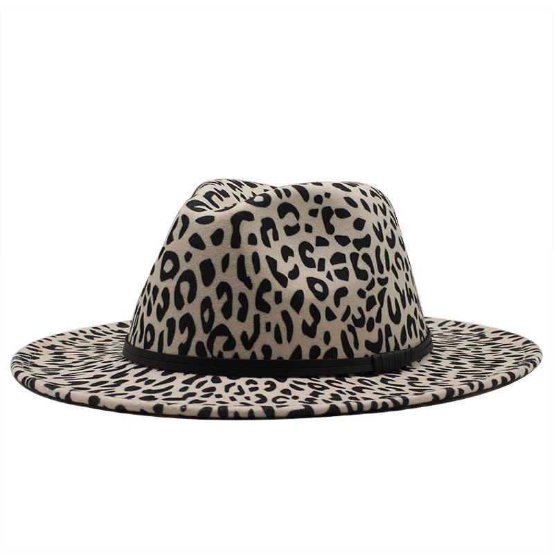 Leopard Woolen Top Hat Jazz Hat