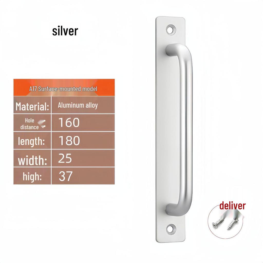 Surface-Mounted No-Drill Handle for Doors, Windows, and Cabinets