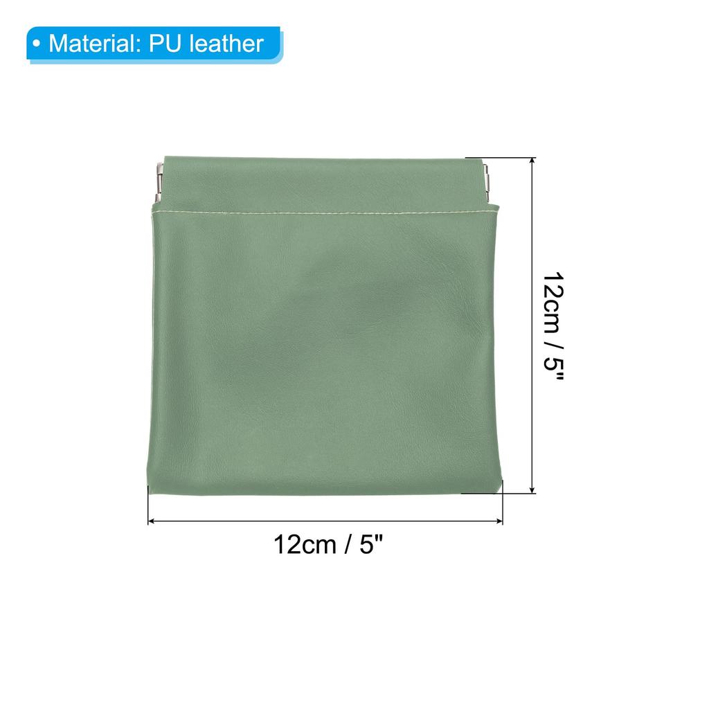 PATIKIL Pocket Cosmetic Set of Waterproof Mini PU Leather Makeup Bags for Travel Toiletry Bag with Coin No Easy to Green Bags, 4, 5x5" Women, Pouch,