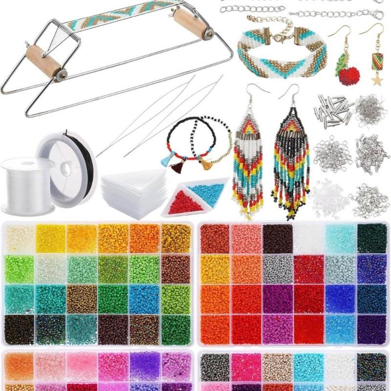 Beading Loom Jewelry Making Tool Bead Weaving Kit  Lightweight Knitting Machine for Creating Bracelets and Necklaces