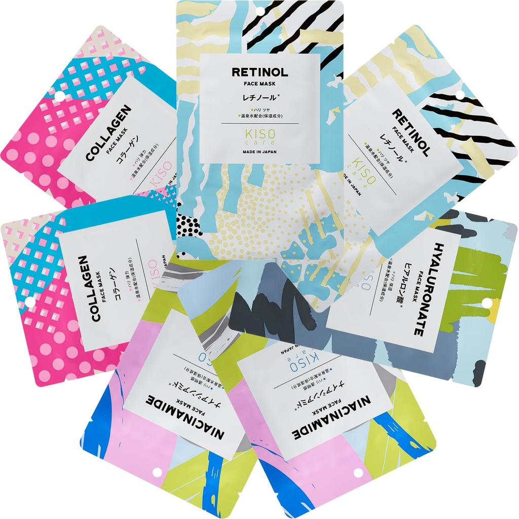 KisoCare Face Firm Large Individually Made In Hot Spring Suitable for Men Mask, Skin, 7-Piece Set, Capacity, Wrapped, Japan, Additive-Free,