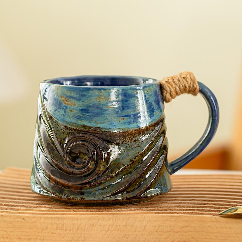 Vintage Glaze Coffee Mug Creative Stoneware Cup for Home Office Breakfast Tea Cup