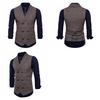 CoolJacket Herre Dress Vest Jakke Dobbel Breasted Ruter Vest Formell Business Party Overdeler Rutet Gilet