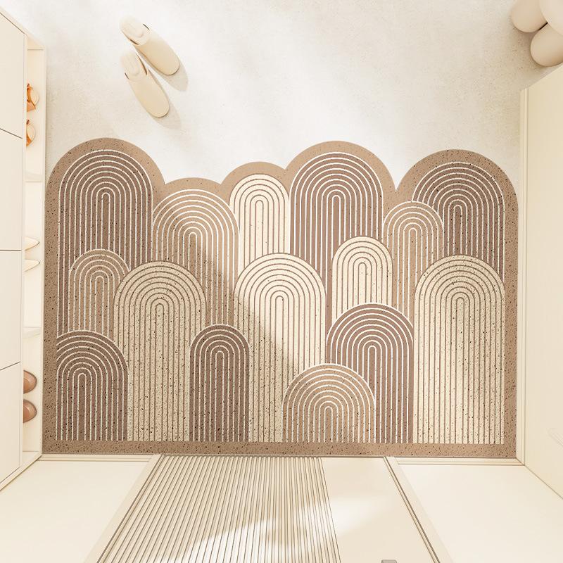 Современный простой шелковый коврик для пола, коврик для дома, противоскользящий коврик для прихожей, износостойкий пылезащитный коврик 45*75cm