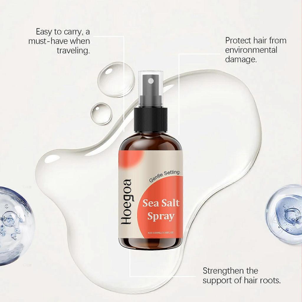 Hoegoa Sea Salt Hair Styling Spray, Sea Salt Elastic Curl For Easy Styling And Stylish Curls