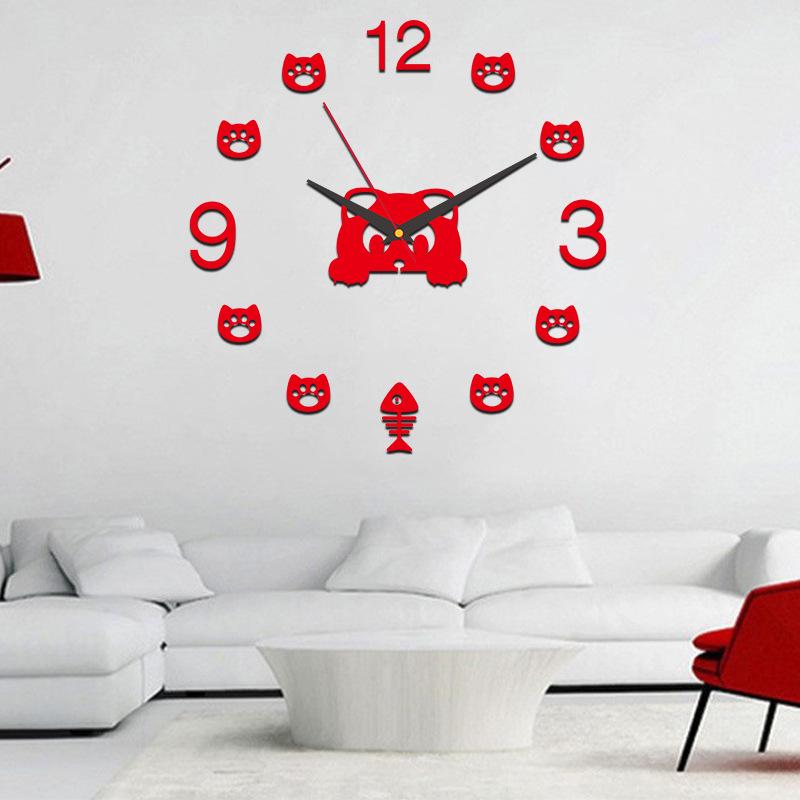 Modern Luxury Cartoon Digital Wall Clock - Stylish and Creative Hanging Decor for Living Room & Study