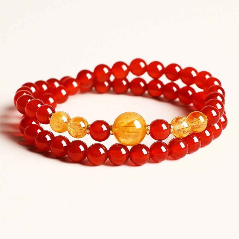 Natural agate optimized citrine beaded bracelet light luxury niche design bracelet high-end fashion jewelry women