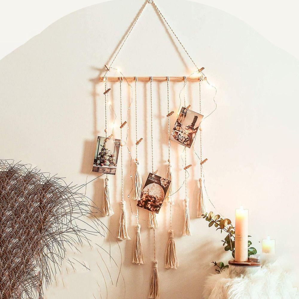 With Tassel Woven Tapestry Handmade Wall Hanging Pendant Hair Clip Pendant Living Room