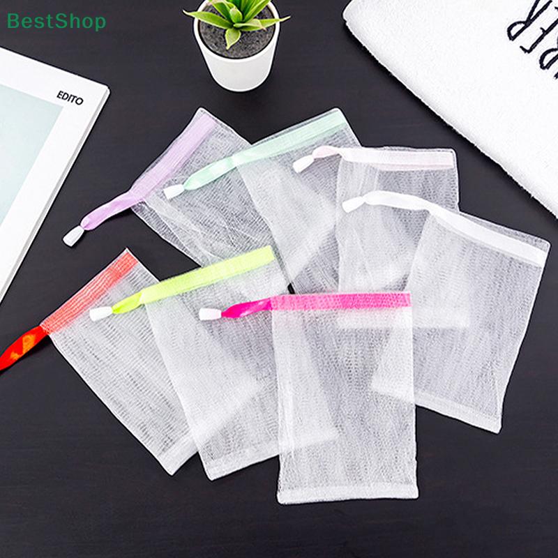 Double-layer Soap Saver Bag Quickly Foam Drawstring Design Non-slip Portable Handmade Soap Foaming Net for Bath Brush Reuse