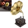 2pcs Iron Record Player Model Bronze Gramophone Ornament Gramophone Turntable  Desk Decor