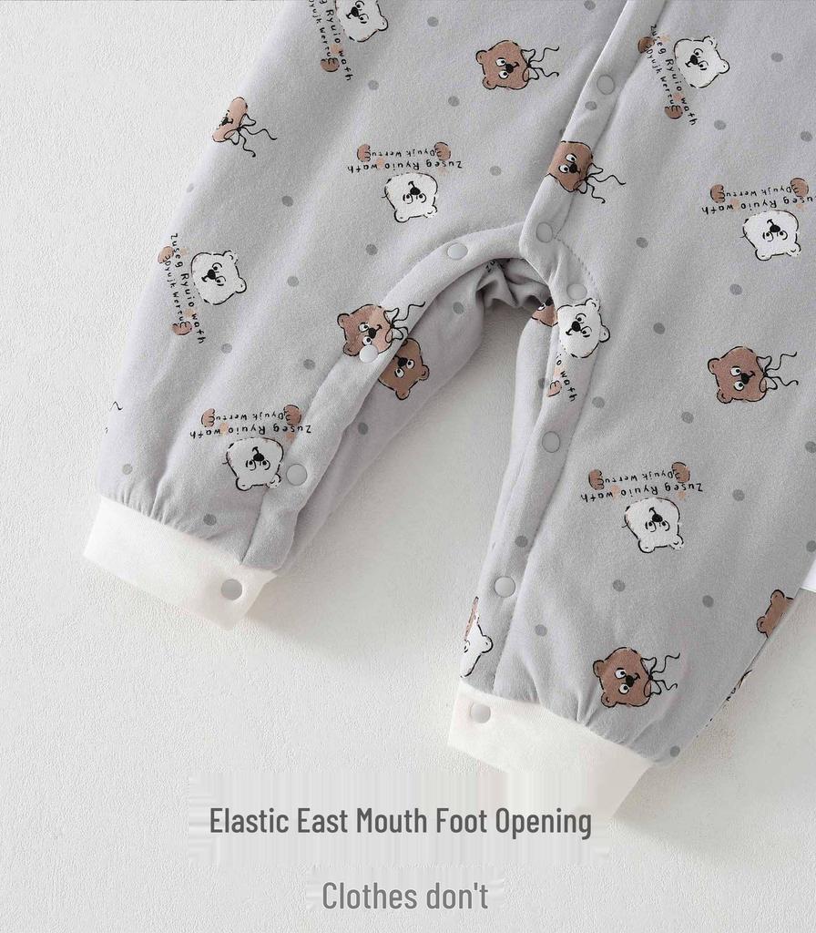 Maienmier Quilted Baby Onesie - Warm Autumn/Winter Newborn Romper (80g, Class A)