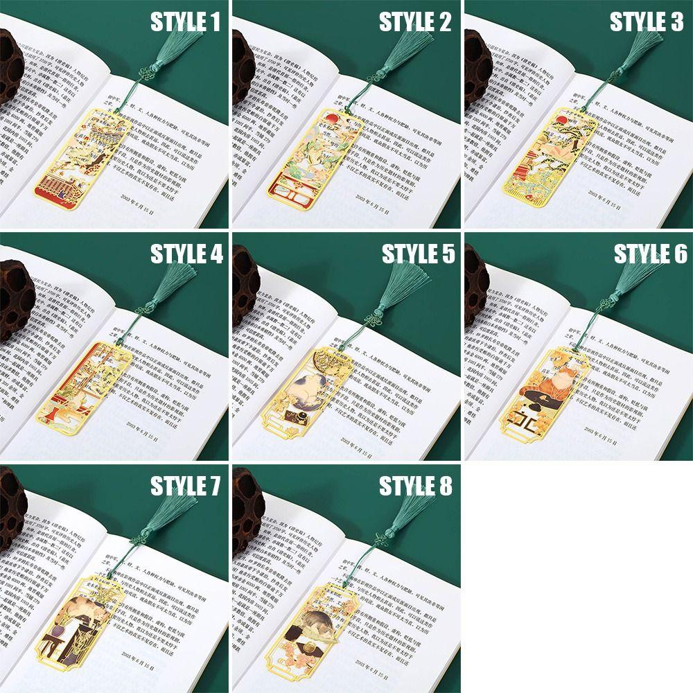 Tassel Brass Bookmark Painted Pagination Mark Retro Book Clip  School Office Supplies