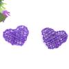 6Pcs DIY Decorative Heart Shaped Rattan Ball Ornament Wedding Party Decoration (Purple)