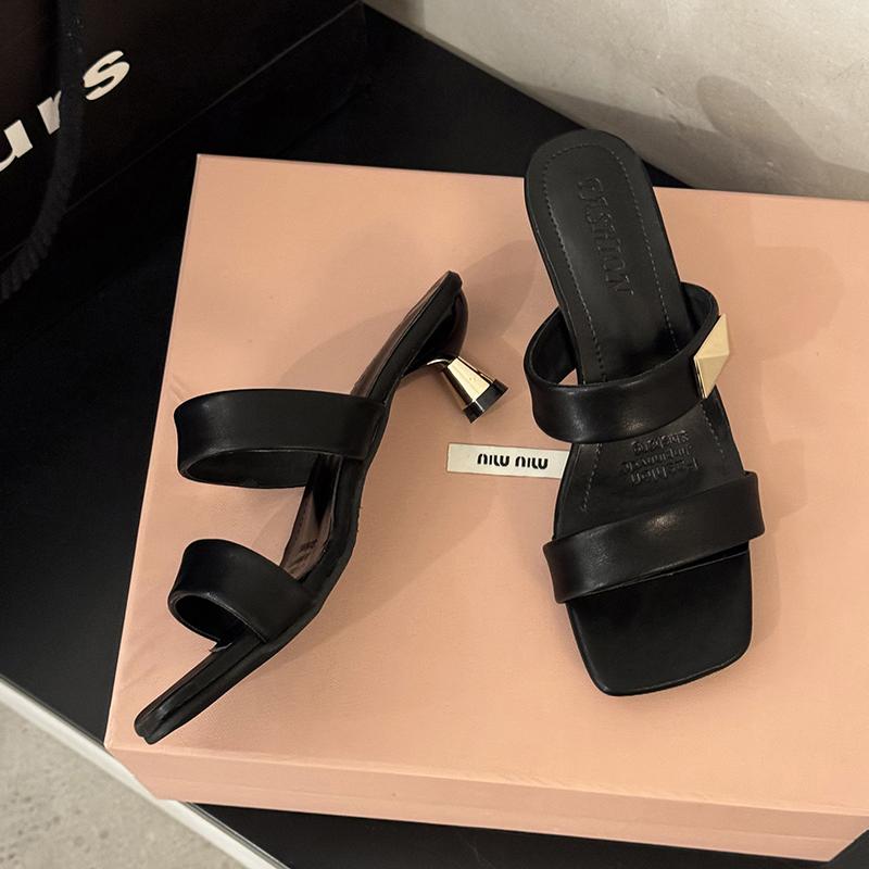 Fashion Fleece Lined Slippers for Women Women's Summer Fashion Leather Open Toe One Word Sandal Slippers Low Women Robe And Slippers Set