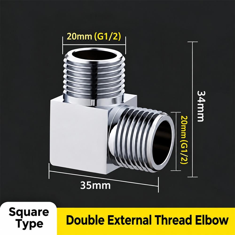 Swivel Nut T Pipe Fitting Square Shape Water Splitter New Three Way Valve Pipe Fitting Accessories
