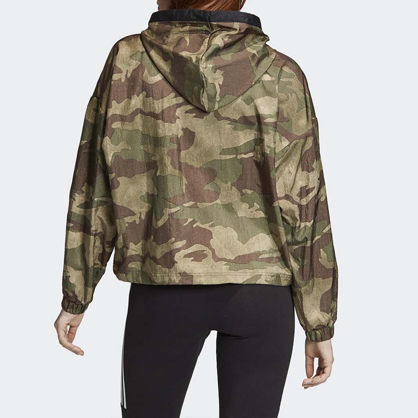 Adidas Originals Casual Camouflage Hooded Jacket Women Jackets Beige ED5816