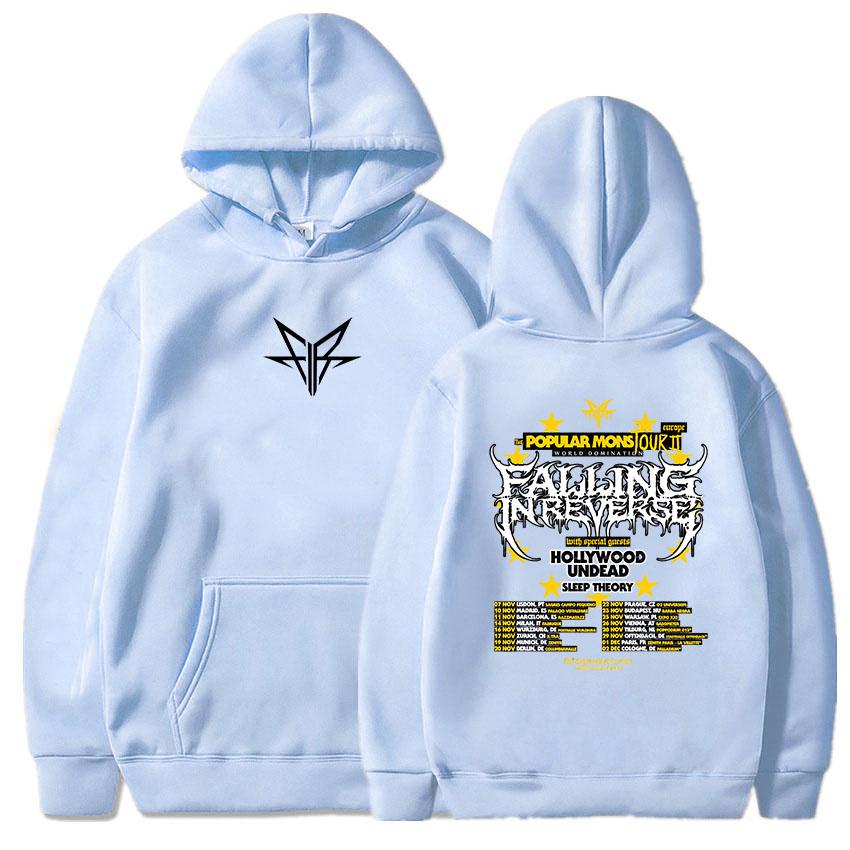 The Popular Mons Tour Clothing Falling In Reverse Band Graphic Hoodies Men/Women Hip Hop Winter Sudaderas Heavy Mental Pullovers