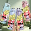 1PC French Fries Snack Cartoon 750ml Color Plastic Sports Water Bottle Leakproof Flip Straw Lid Suitable for Sports Office Home Use