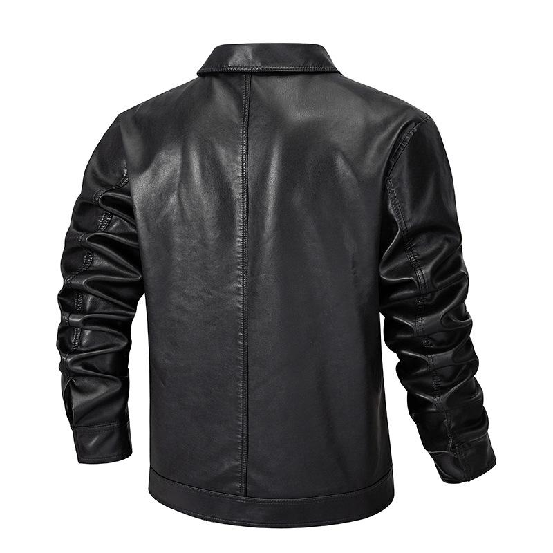 Leather Men's Jacket Autumn New Trendy Motorcycle Jacket Windproof Handsome Slim Fit Handsome Pu Jacket Jacket