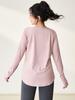 Plus Size Women's Quick-Dry Long-Sleeve Yoga Top for Running and Training
