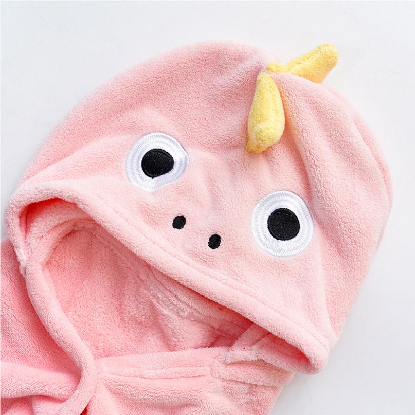 Coral Fleece Cartoon Children's Hooded Bath Towel Baby Shower Absorbent Cloak Baby Cute and Wearable Big Cloak