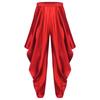 Herren Arabischer Prinz Haremshose Elastischer Bund Satiniere Weite Hose Cosplay Modebekleidung