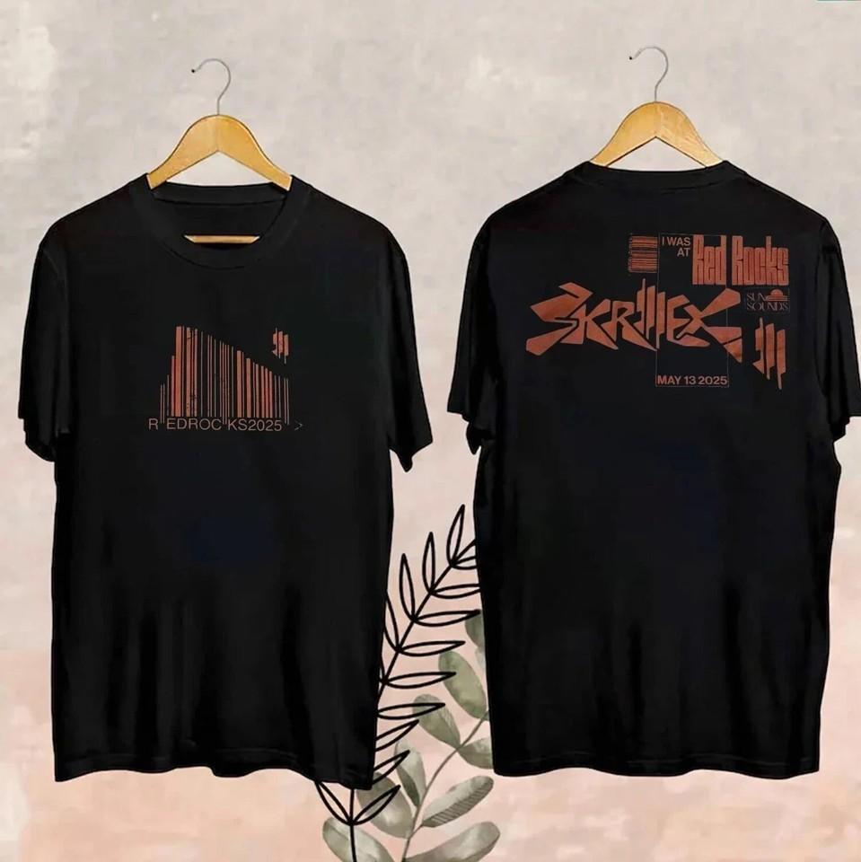 

Эксклюзивная футболка EDM Skrillex с концерта в Red Rocks 2025 года, Колорадо, Репринт, Унисекс S