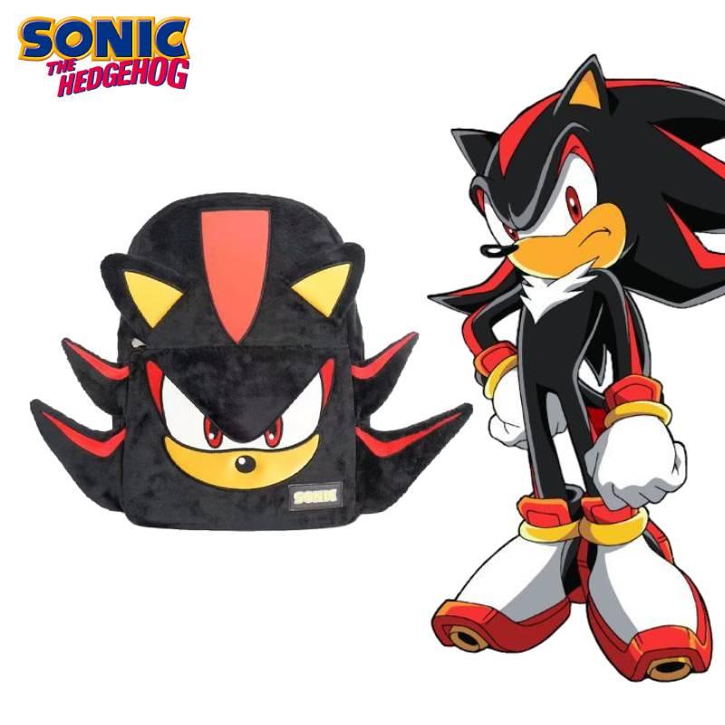 Wlags Handmade Sonic Shadow Black Backpack Plush Material Modern Cool Style