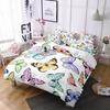 Butterfly Bedding Set 3D Flower Duvet Cover Quilt Cover with Zipper Queen Double Microfiber Comforter Set Kid Girl ChristmasGift