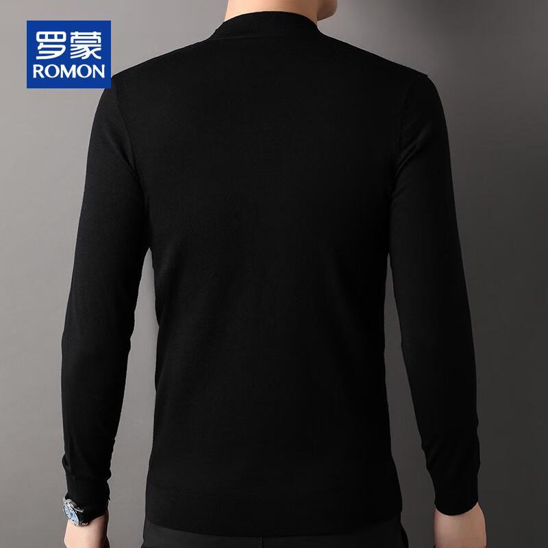 ROMON Men's Easy Care 100% Merino Wool Mock Neck Sweater