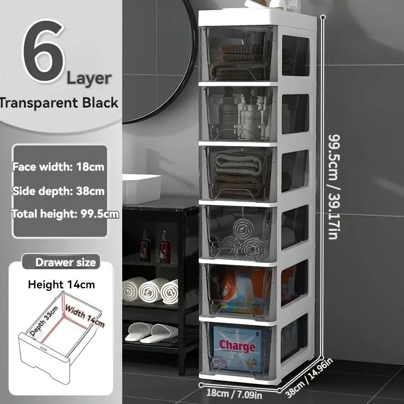 Multilayer Storage Organizer, Spacer Rack for Bathroom, Kitchen, Living Room, Bedroom Essentials, Floor Cabinet with Drawers