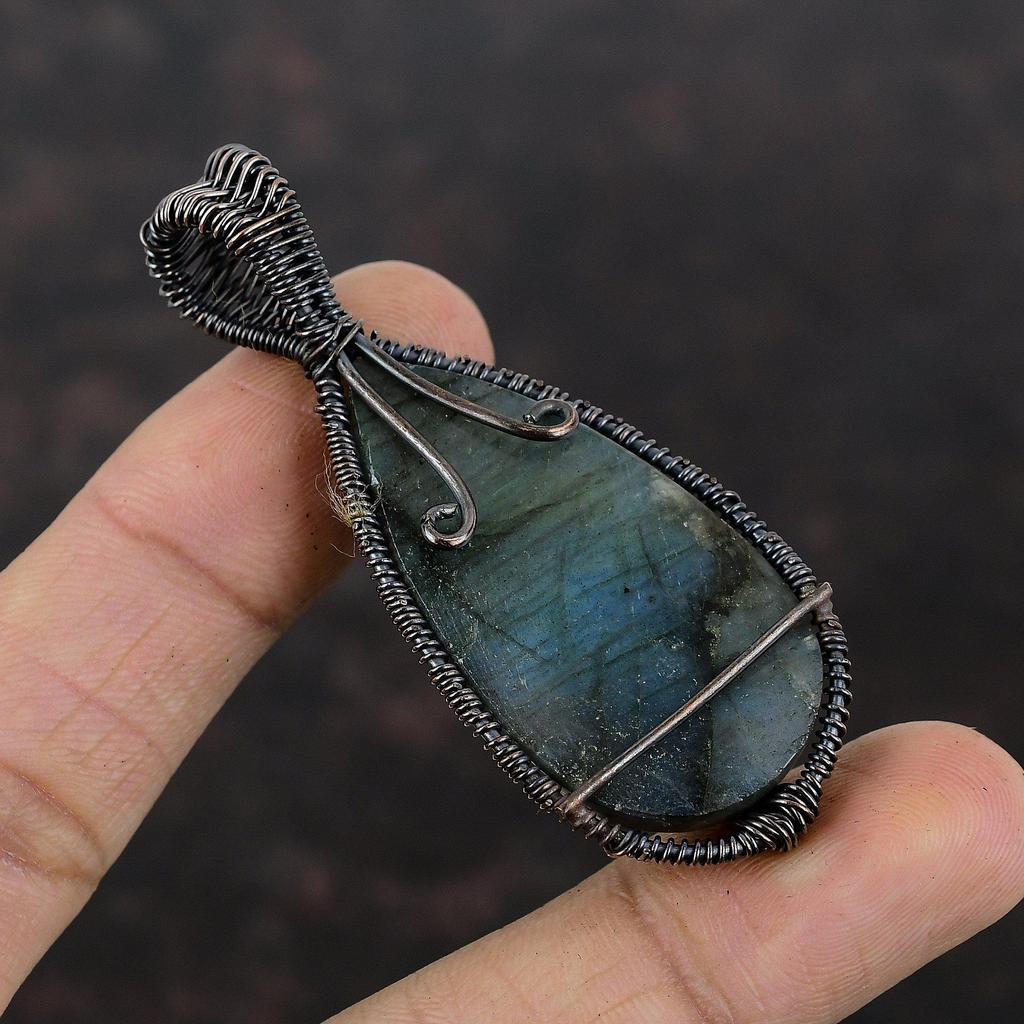 Tree Of Life Mystic Fire Labradorite Pendant Copper Wire Wrapped Pendant Gemstone Pendant Copper Jewelry Gift For Her Handmade Wire Jewelry