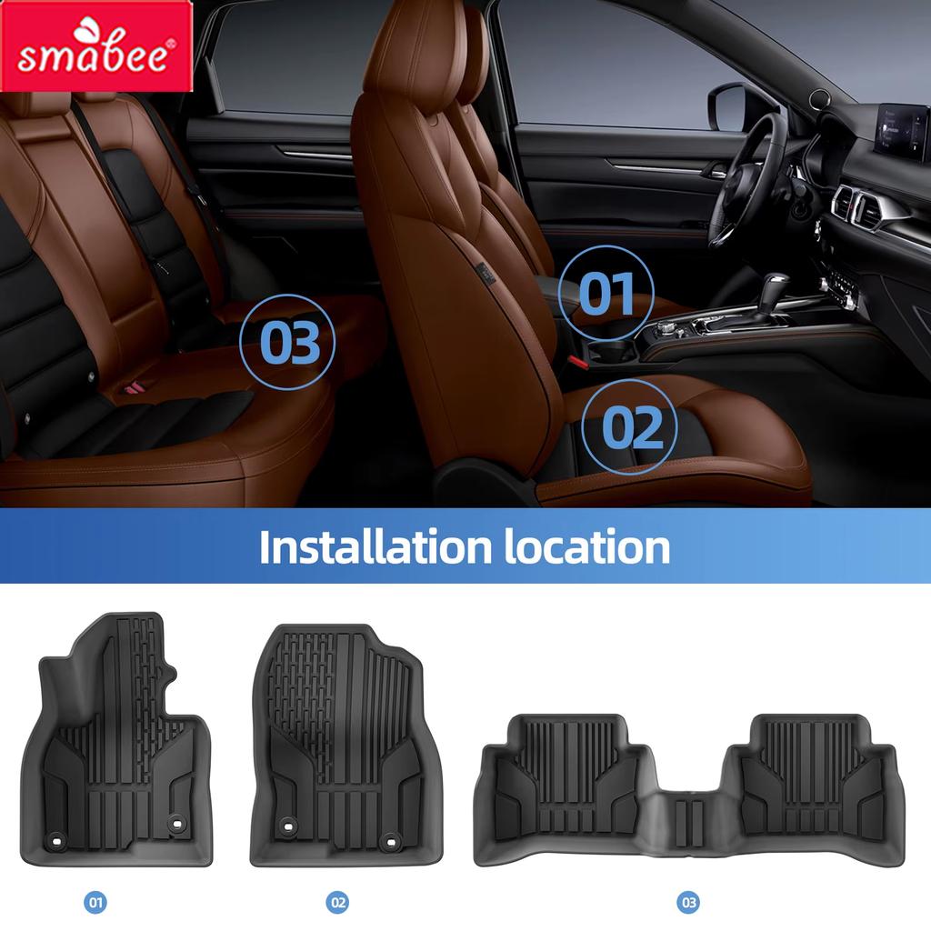 Smabee Left Drive for Mazda CX-5 CX5 2017-2024 2025 US Version TPE Car All -Weather Floor Mats Cargo Liner Trunk Pad Accessories