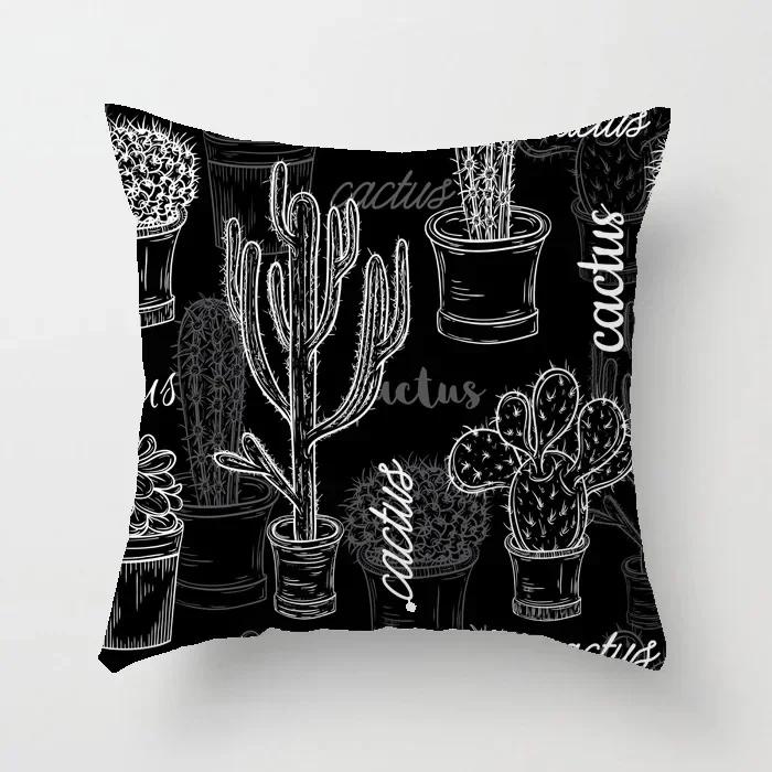 40/45/50cm Cactus Print Throw Pillow Cover Succulent Desert Plant Cushion Cover for Home Sofa Chair Pillow Cover