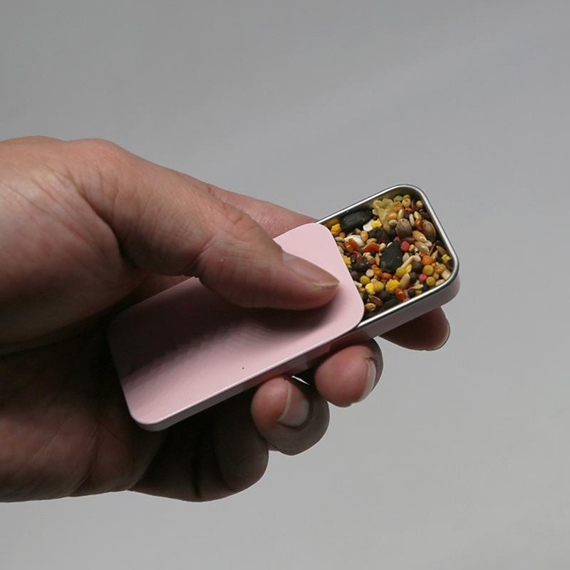 Tinplate Box Slide Lid Push Pull Box Drawer Balm Box Portable Box Mini Aromatherapy Jar Candy Small Iron Box Gift Box