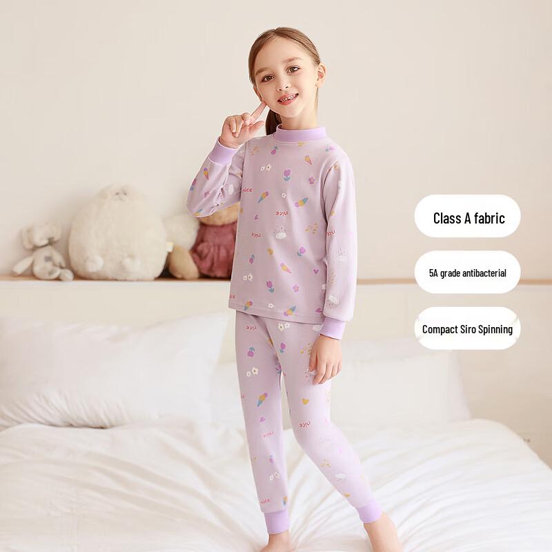 DEESHA Girls' 100% Cotton 5A Antibacterial Thermal Underwear Set