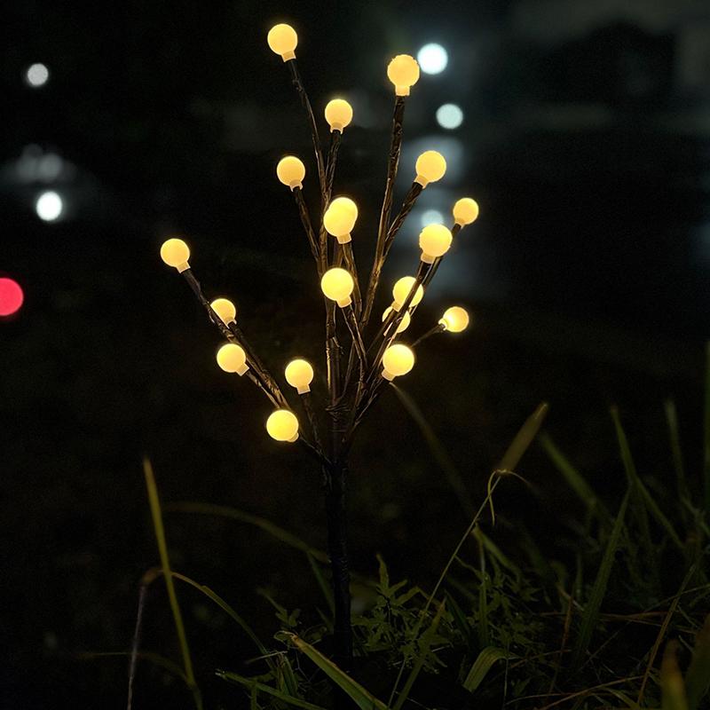20 Leds Solar Cherry Blossom Lotus Lights Garden Light Outdoor Lawn Lights Patio Decoration Garden Aisle Ambient Landscape Light