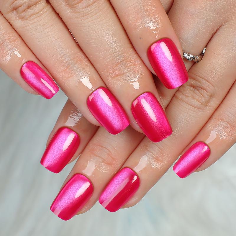 

European & American Hot Girl Press-On Rose Red Nails