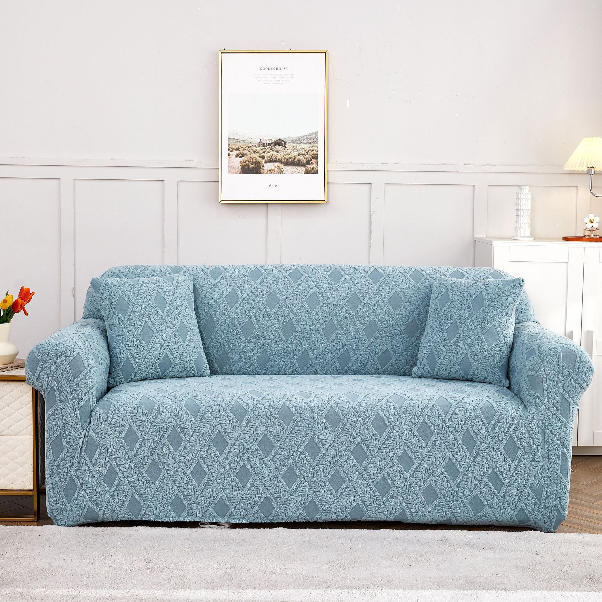 

Чехол для дивана Жаккардовый комбинированный универсальный эластичный чехол для дивана-полотенца Нескользящий одинарный двойной ленивый чехол для дивана 90-140cm