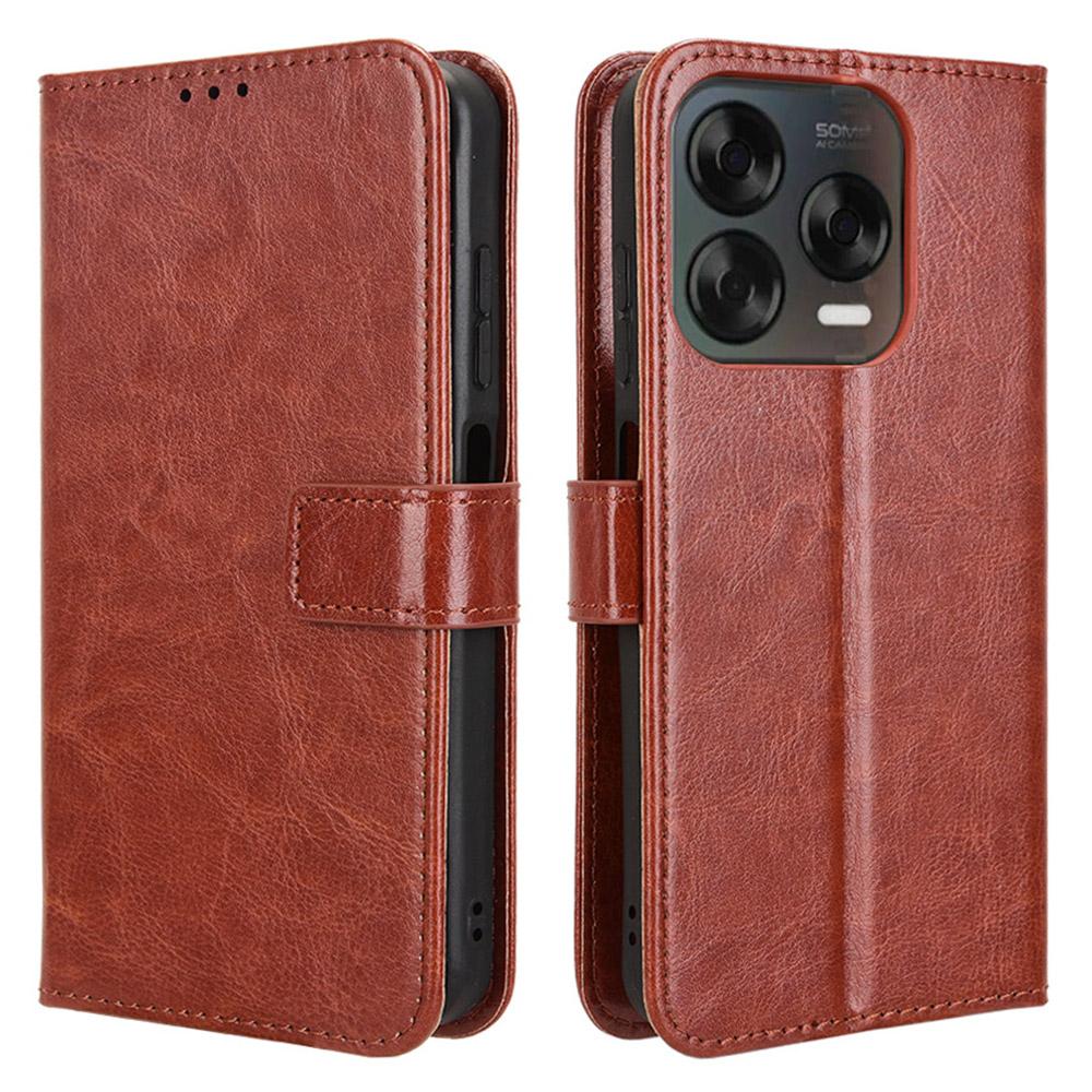 

Чохол для телефону для ZTE Blade V70 Design/Nubia V70 Design/Blade V70 Vita з текстурою Crazy Horse з PU шкіри, обкладинка-гаманець Brown